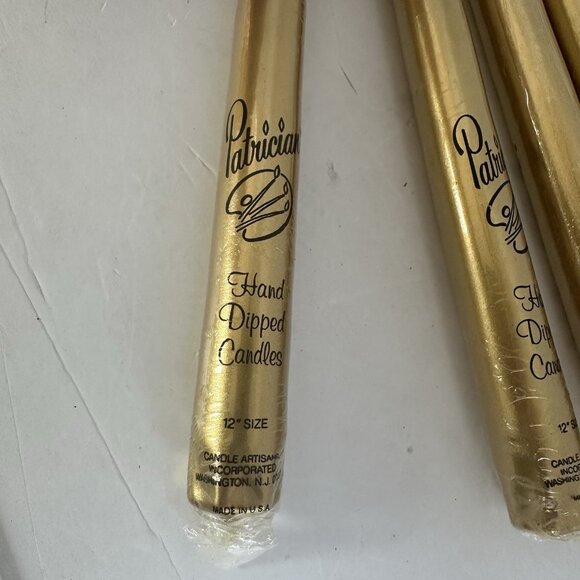 Patrician Premium Hand Dipped Candles 12” Gold Set Of 6 Wedding Christmas Party - Picture 3 of 4